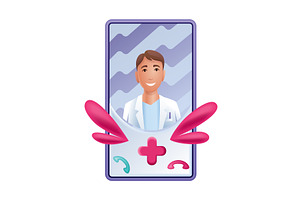 Online medical services mobile, a Healthcare Illustration by Things for designers