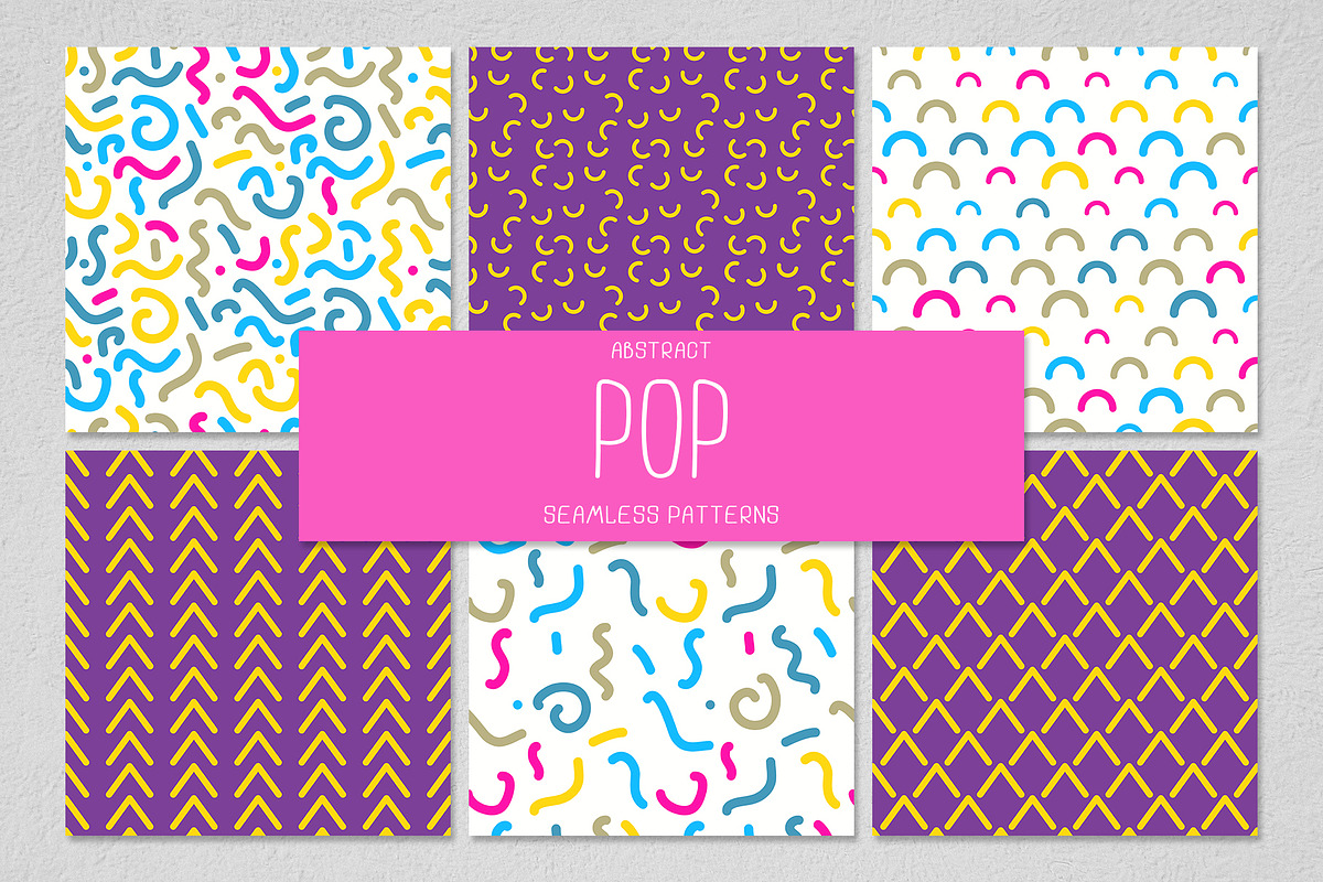 6 POP seamless patterns, a Pattern Graphic by SomStock (Photo 1 of 7)