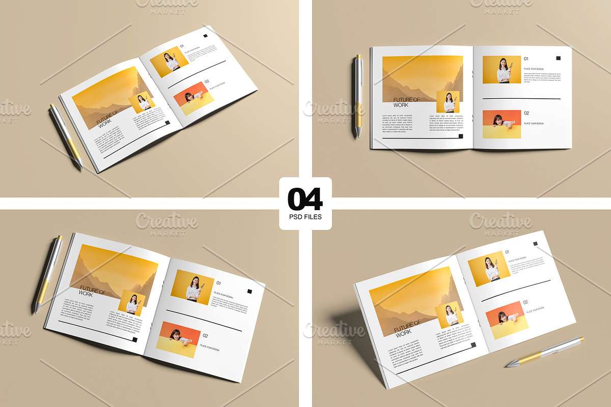 Square Book Mockup, a Books & Magazine Mockup by Graphicell (Photo 1 of 5)