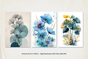 Blue Watercolor Floral Wall Art, a Poster Template by Pixeness Studio (Thumbnail 2 of 2)