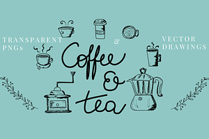 Whimsical Coffee and Tea Icons
