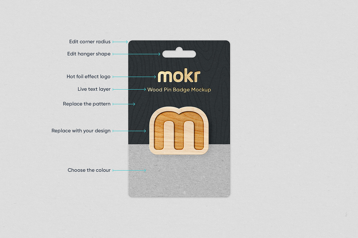 Wood Pin Badge Mockup, a Product Mockup by Mokr (Photo 8 of 12)