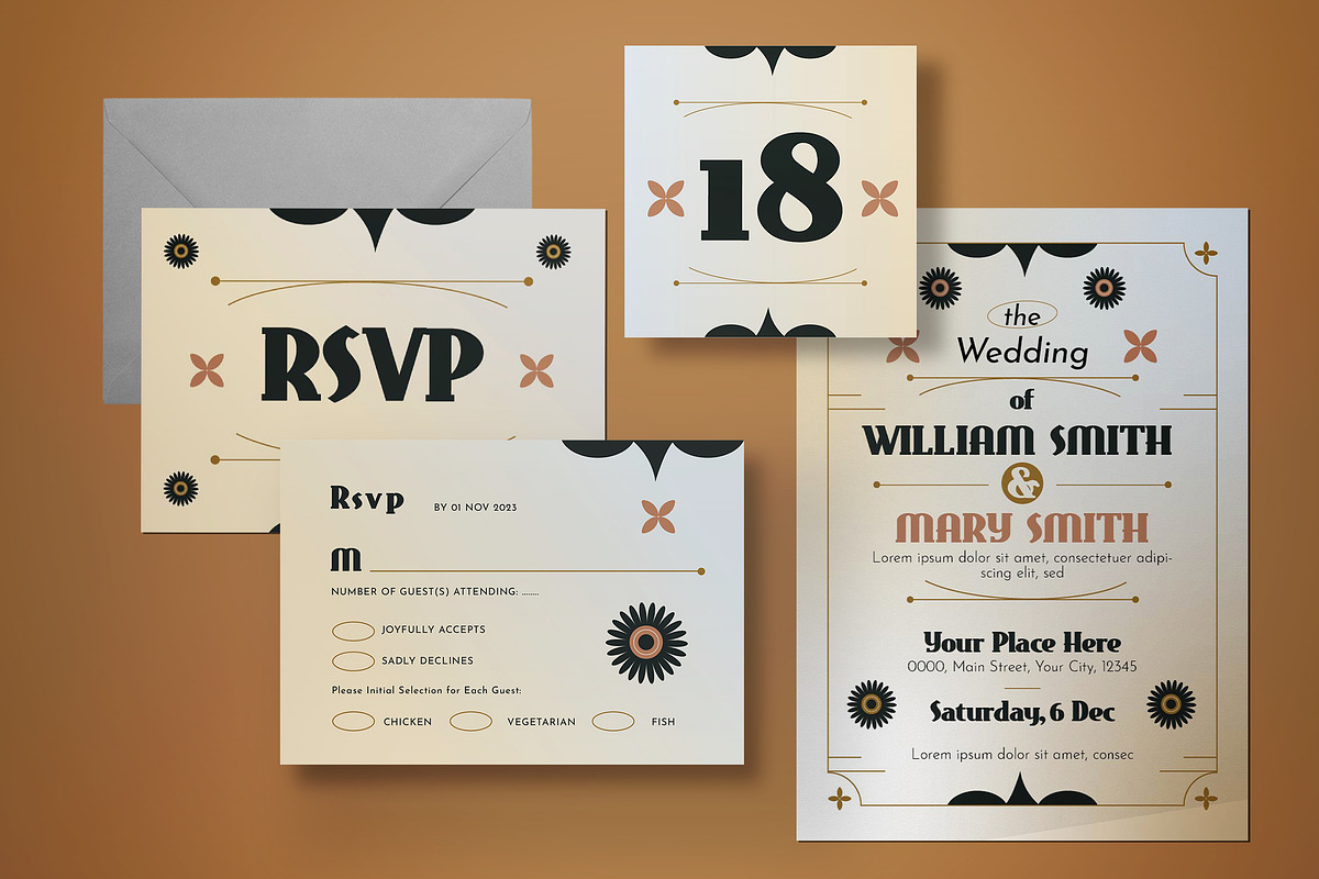 Wedding Invitation Set, an Invitation Template by graphicook (Photo 3 of 3)