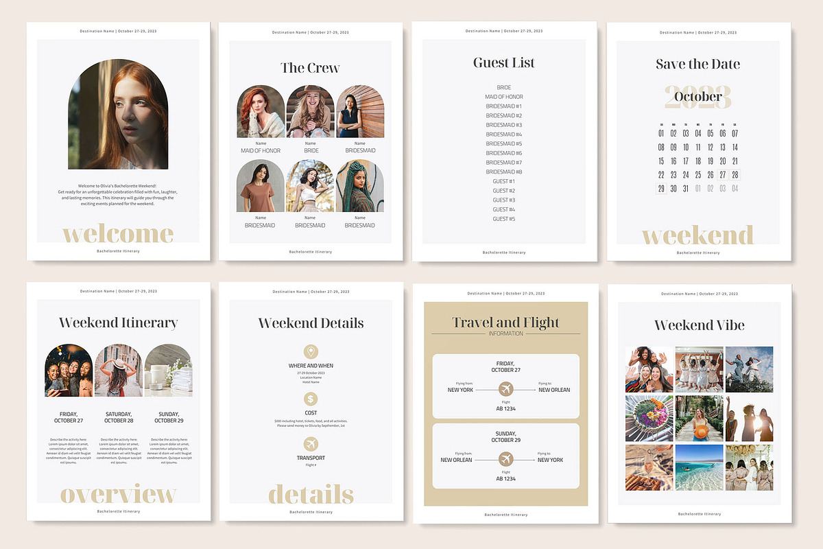 Bachelorette Itinerary Template, a Magazine Template by 3.14&Co (Photo 4 of 9)