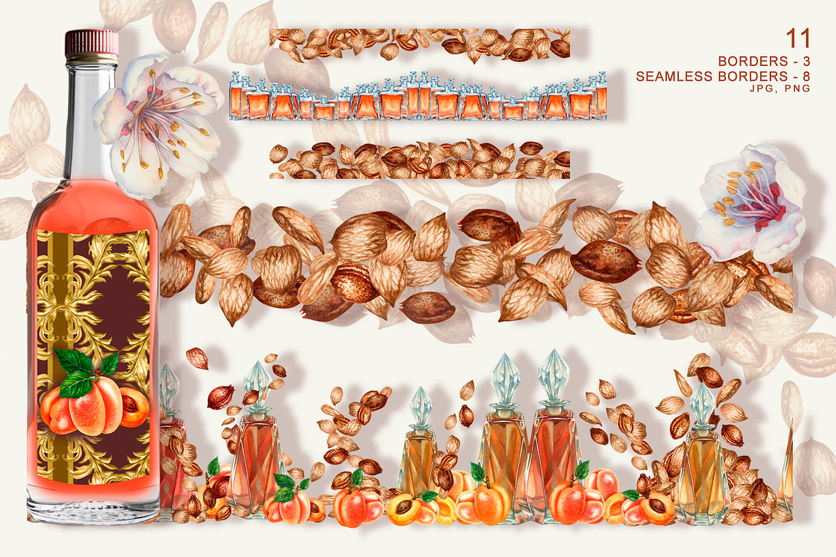 Apricot Aroma & Amaretto Watercolor, a Food Illustration by EL_SUHOVA (Photo 8 of 14)