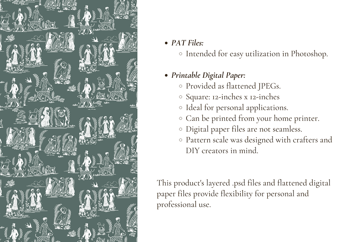 Dog Toile de Jouy Pattern, a Background Graphic by Hughes Studio (Photo 7 of 8)