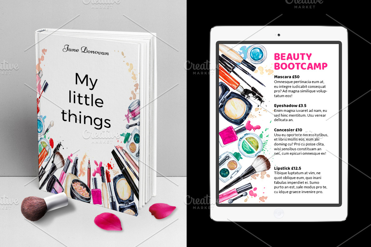 Watercolor cosmetic collection, a Texture Illustration by Lina's store (Photo 5 of 9)
