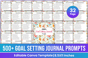 500+ Goal Setting Journal Prompts, a Stationery Template by Mustafiz (Thumbnail 1 of 5)