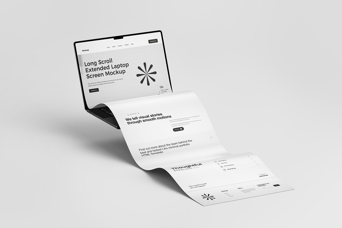 Laptop Long Scroll Screen Mockup, a Mac Mockup by RamStudio2 (Photo 4 of 13)