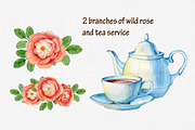Watercolor clipart tea time, a Food Illustration by OlyaSenko (Thumbnail 5 of 6)