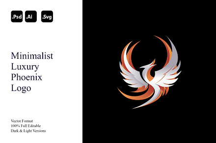 Minimalist Luxury Phoenix Logo, a Branding & Logo Template by Luxury Logos