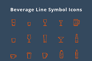 70 Beverage and Food Line Icons