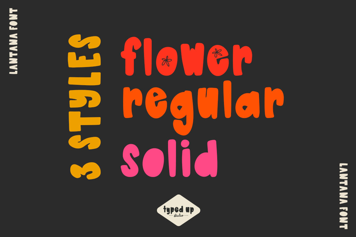 Lantana | Bubble Floral Display Font, a Font by Typed Up Studio (Photo 6 of 10)