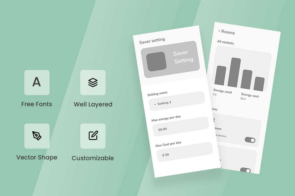 Energy Savers Wireframe Apps, a Wireframe Template by INSPR STD (Photo 3 of 6)