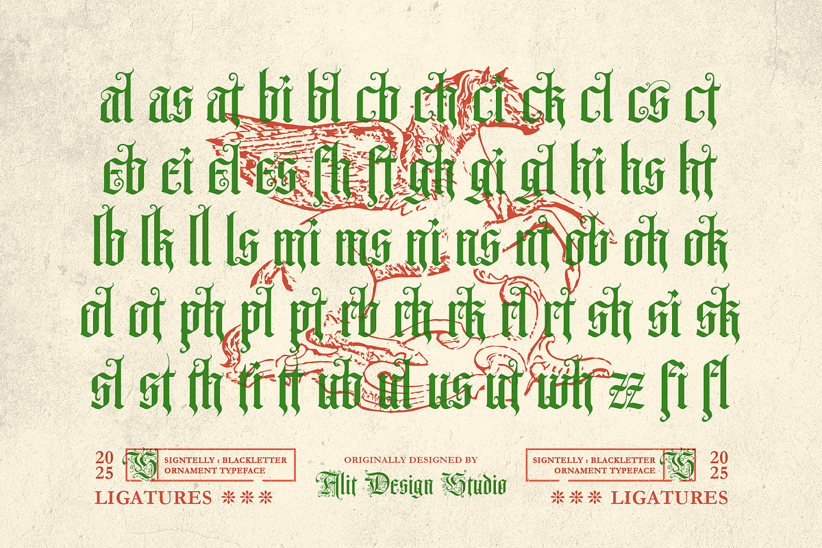 Signtelly Typeface, a Blackletter Font by alit design (Photo 19 of 20)