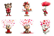 Valentines Teddy Bear Clipart, an Illustration by CreationArt (Thumbnail 5 of 5)