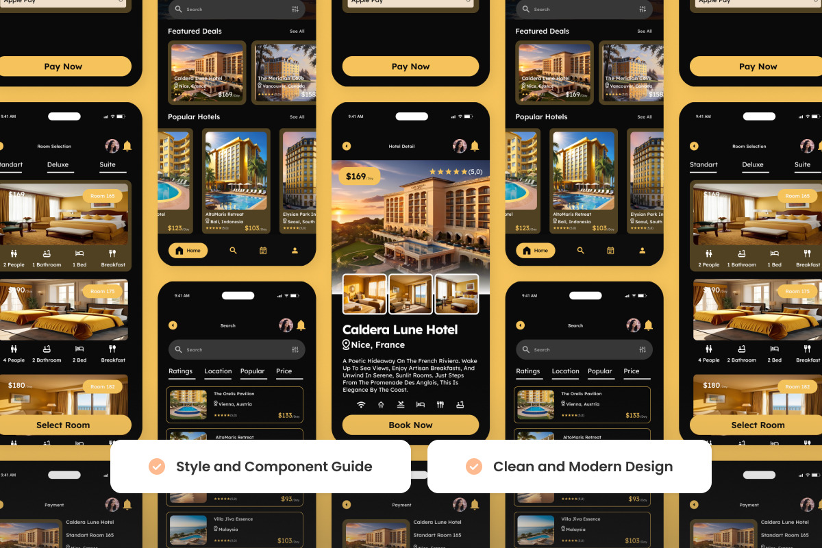 Solvora - Hotel UI Design Template, an App Template by productype1 (Photo 3 of 5)