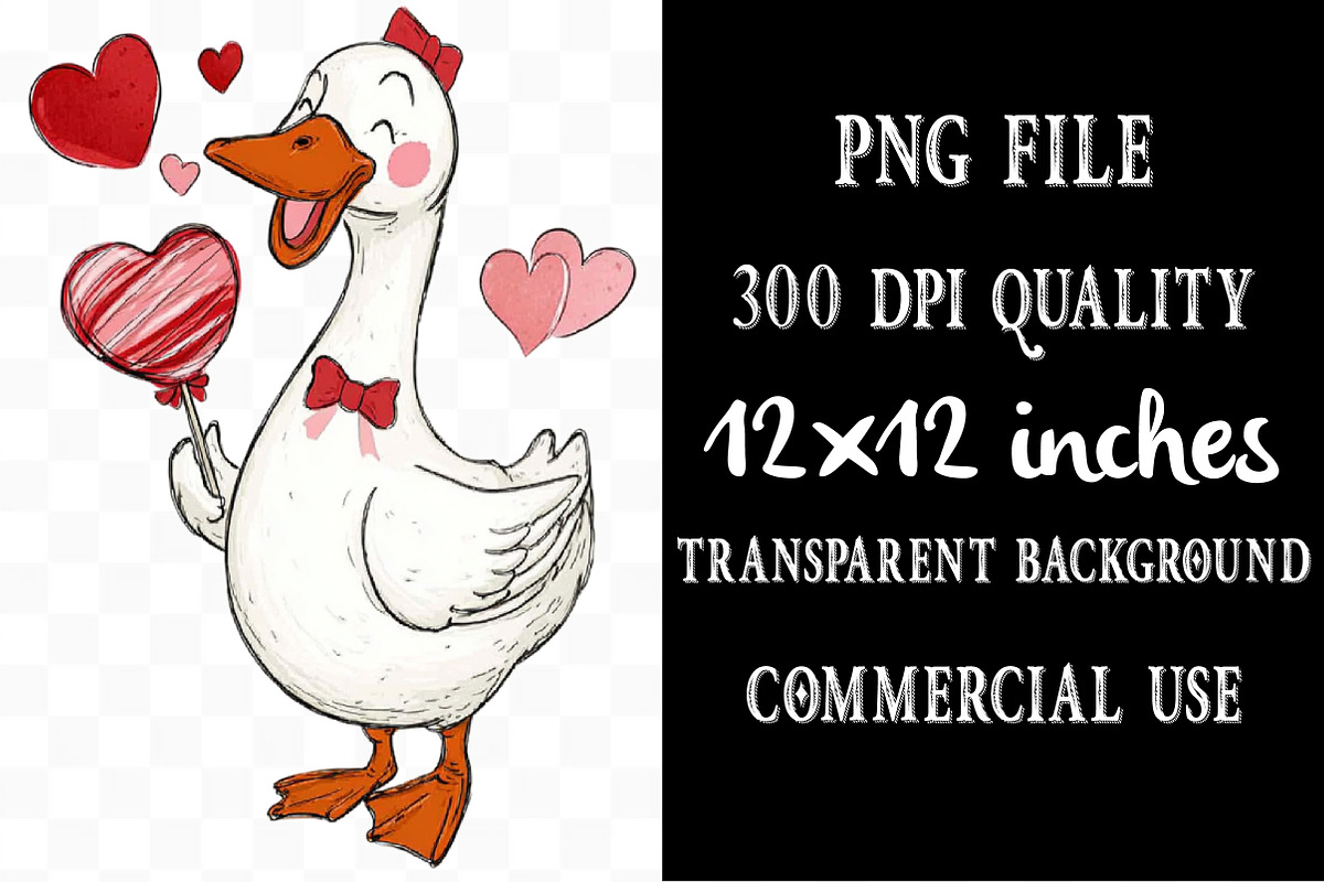Goose Valentine Clipart Sublimation, an Illustration by Designking (Photo 4 of 5)