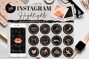 Rose gold & Marble Instagram Covers