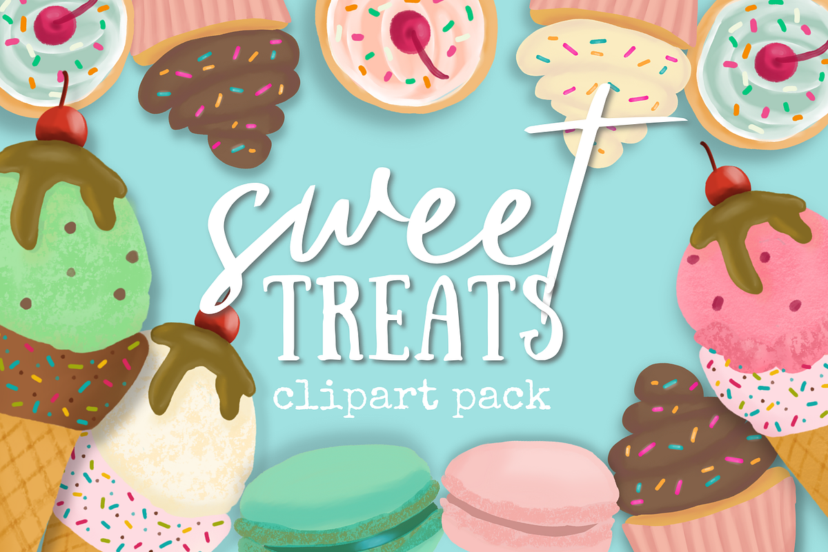 Sweet Treats Clipart Pack, an Illustration by Sabrina Schleiger Design (Photo 1 of 5)