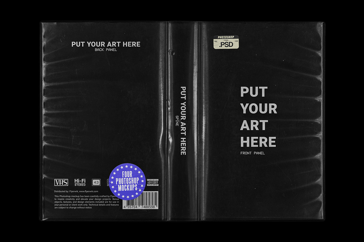 VHS Cassette Tape Case Mockup, a Packaging Mockup by FLYERWRK (Photo 2 of 10)