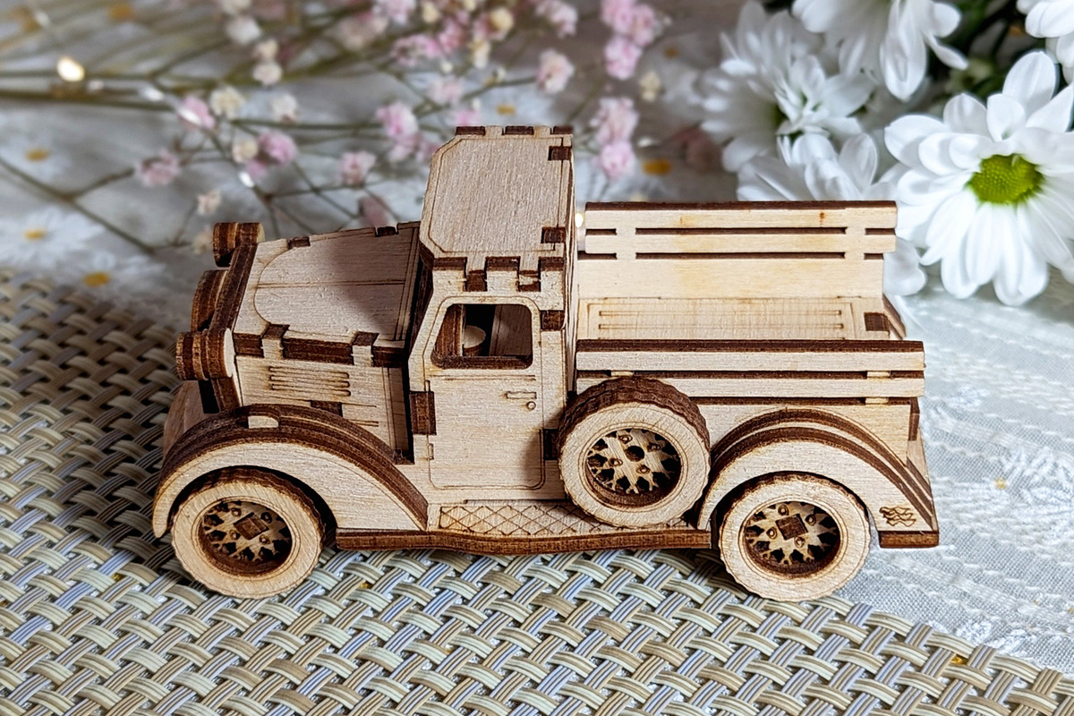 Small Vintage Truck - Laser Cut File, an Object Graphic by VectorPainter (Photo 15 of 21)