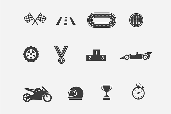 12 Racing And Car Icons