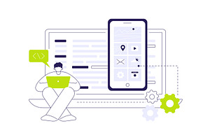 Native mobile app abstract concept, a Technology Illustration by Visual Generation