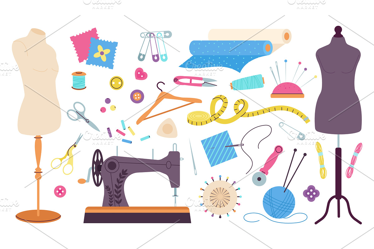Needlework tools. Tailoring tools, a Graphic by Valerie Bodnar