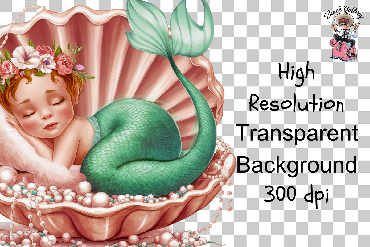 Mermaid PNG, Sea Shell PNG Bundle, a Graphic by Clipart Bloom (Photo 12 of 14)
