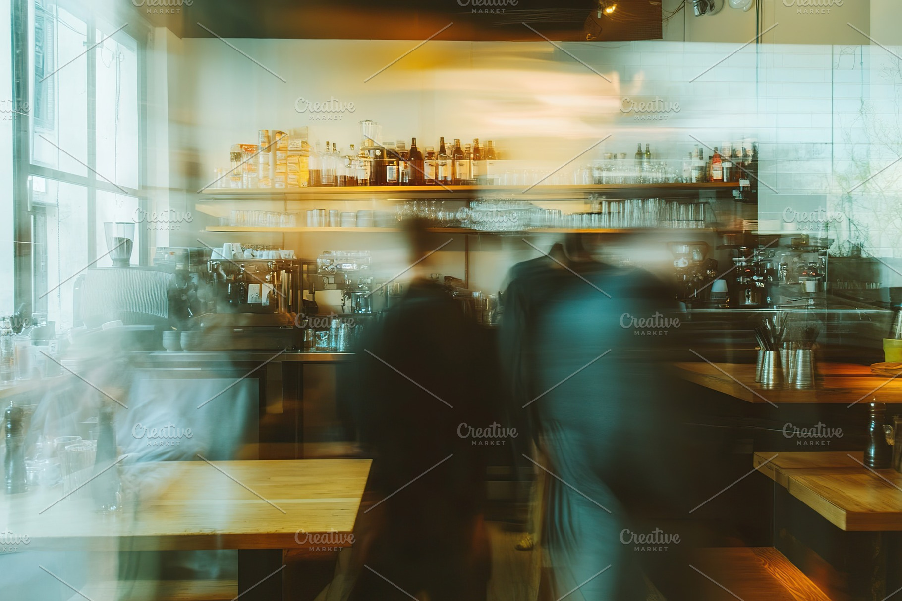 Blurred background of restaurant hall, a Background Photo by AlyaAnd