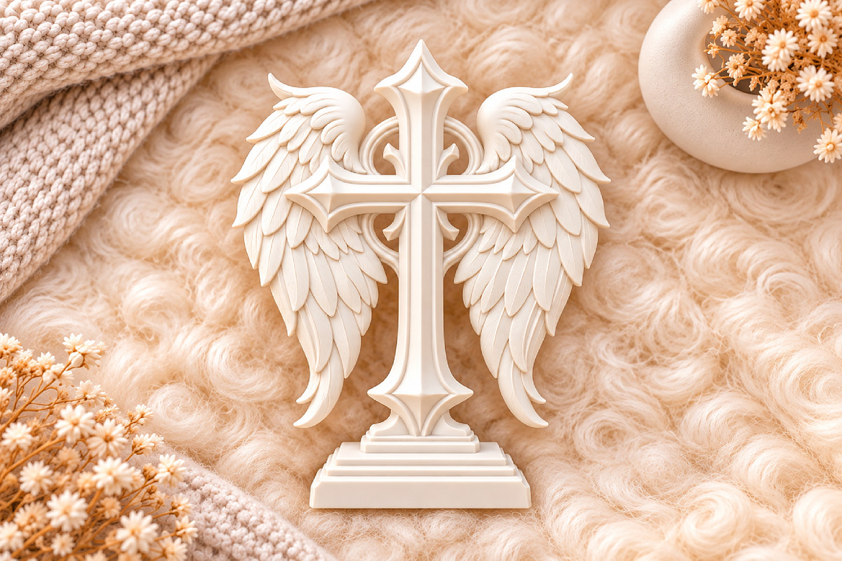 Angel Wings Christian Cross STL, a Scene 3D Model by Layerology (Photo 1 of 3)