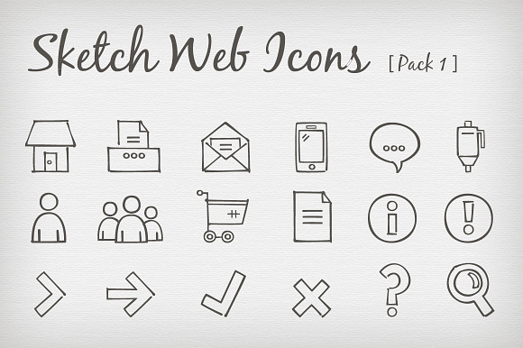 Sketch Web Icons Pack 1