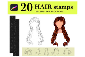 Hair Stamps Brushes Procreate