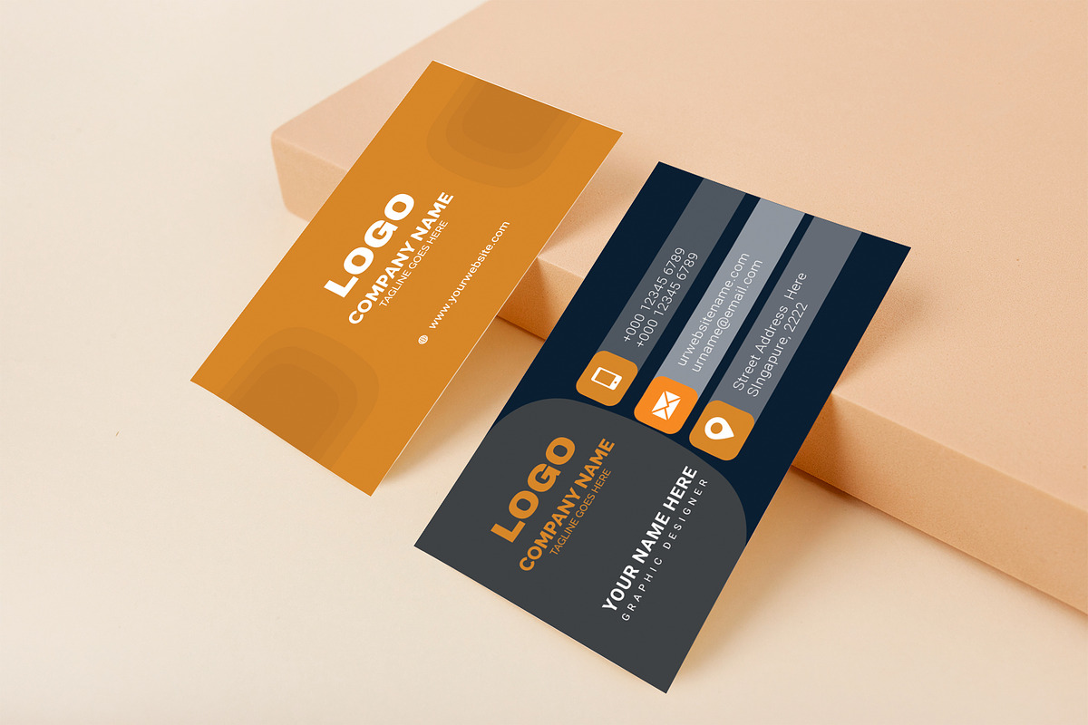 Orange Corporate Business Card, a Business Card Template by Vitoria's Collection (Photo 2 of 3)