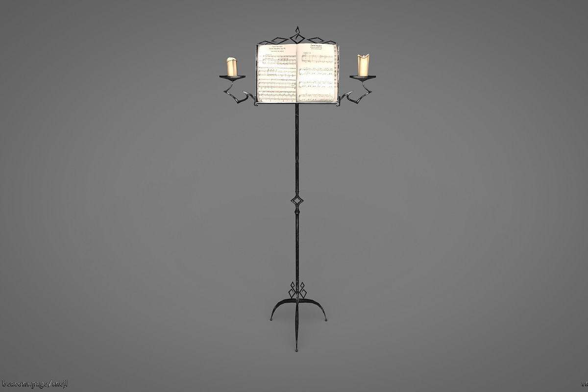 Vintage music stand, a Furniture 3D Model by Snji | 3D Models (Photo 2 of 12)