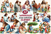 Jesus with Kids Clipart, an Illustration by DreamCafeArt (Thumbnail 1 of 3)