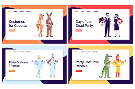 Holiday party costumes landing pages, a Landing Page Template by bsd studio