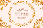 Gold Floral Frames clipart, a Decorative Illustration by swiejko (Thumbnail 1 of 2)