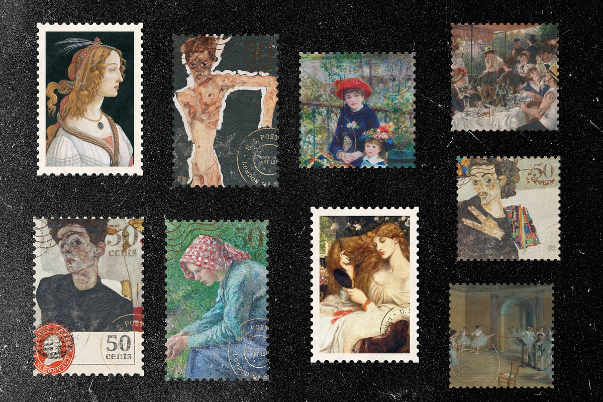 Art Masterpieces Postage Stamps, a Decorative Illustration by Saint aury Studio (Photo 4 of 4)