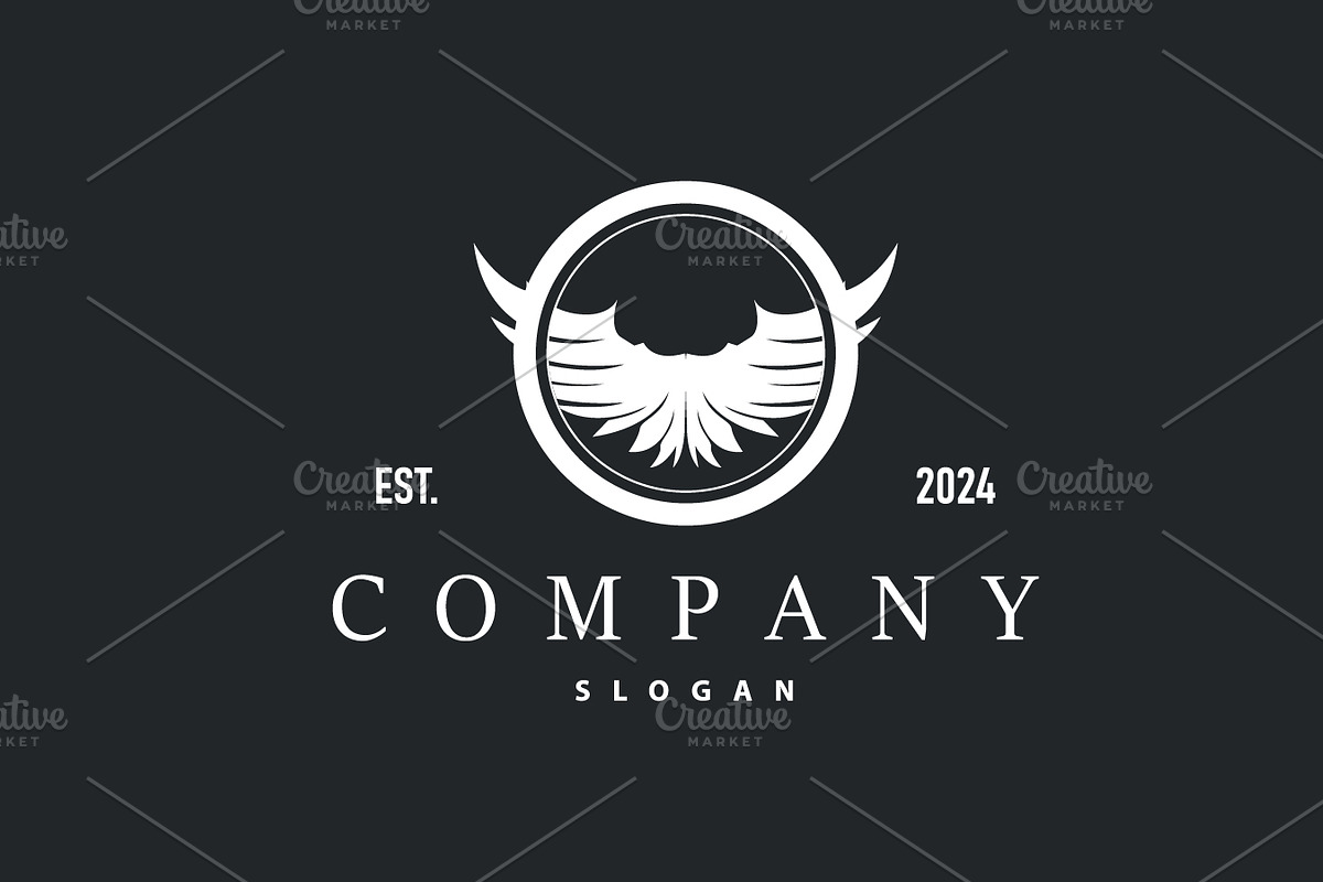Black silhouette animal wing logo, a Branding & Logo Template by Maylianaw28