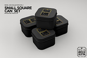 Small Square Cans Packaging Mockup, a Cups & Container Mockup by INCDesign (Thumbnail 4 of 5)