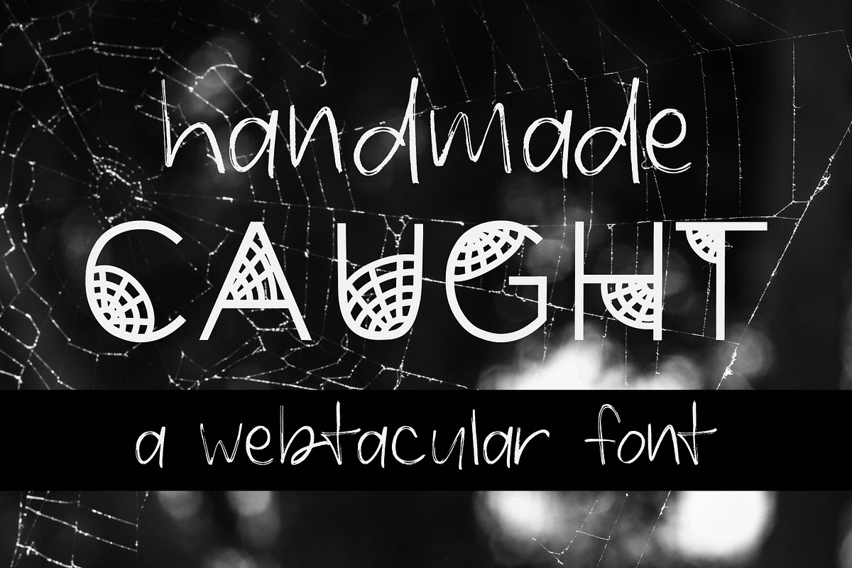 Caught Font Halloween Cobweb Display