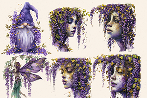 WISTERIA MAGIC FLOWER FAIRY CLIPART