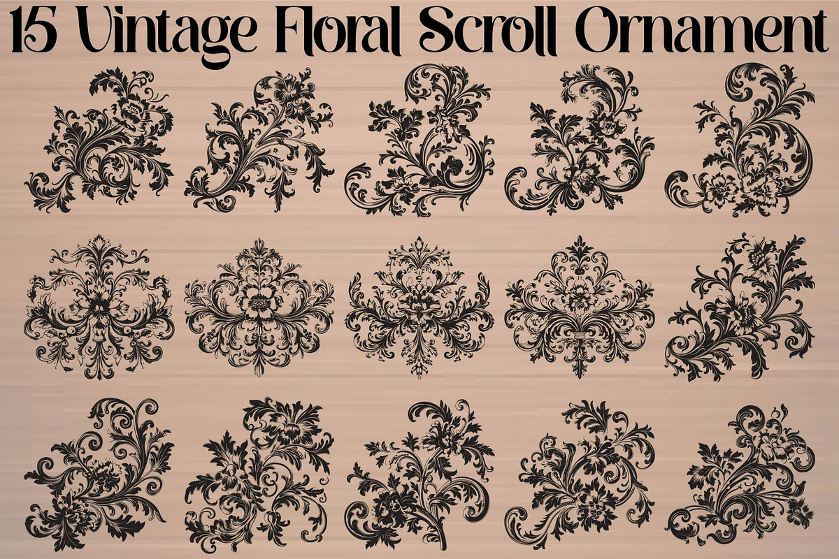 Vintage Floral Ornament & Wreath SVG, an Object Graphic by Gfx_Store (Photo 16 of 16)