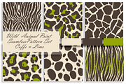 Wild Animal Prints Set Coffe & Lime, a Pattern Graphic by Oksana Dovhopol Art (Thumbnail 1 of 19)