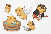 Fun Capybara Cute Kids, an Animal Illustration by Gohsantosa (Thumbnail 4 of 4)