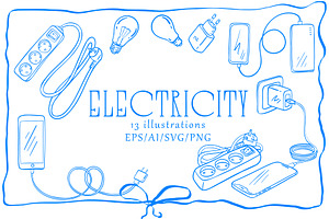 Electricity Lineart, a Technology Illustration by Carpet Tapete Pretzel