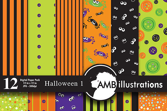Halloween digital papers 401 preview 2