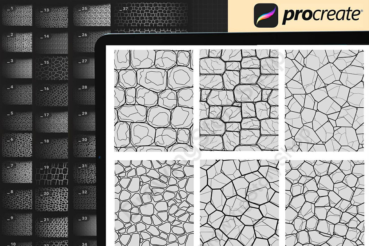 120 Procreate Manga Stone Texture, a Brush Add-On by DrawingStoryShop